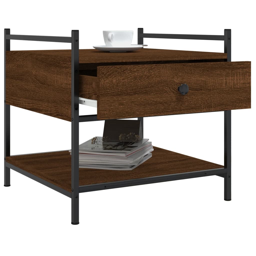 Table basse chêne marron 50x50x50 cm bois d'ingénierie - XIOS