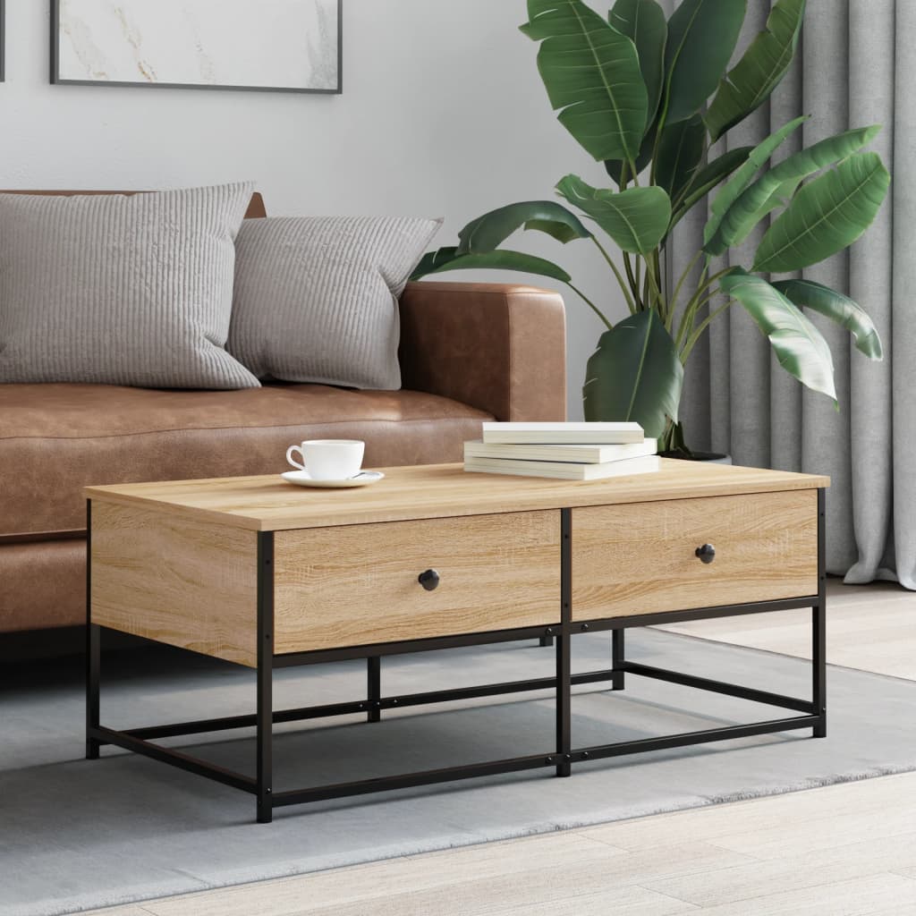 Table basse chêne sonoma 100x51x40 cm bois d'ingénierie - XIOS