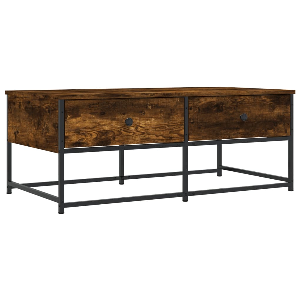 Table basse chêne fumé 100x51x40 cm bois d'ingénierie - XIOS