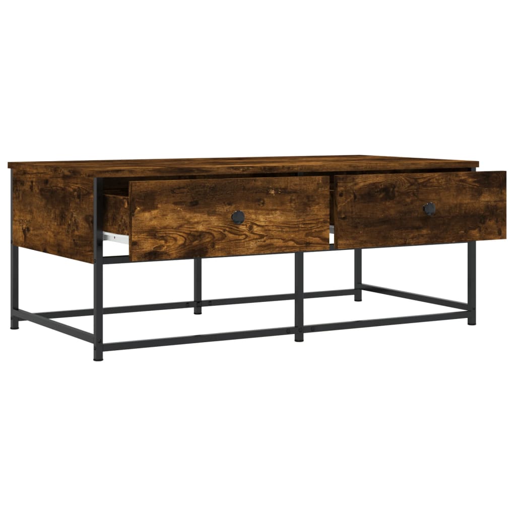 Table basse chêne fumé 100x51x40 cm bois d'ingénierie - XIOS