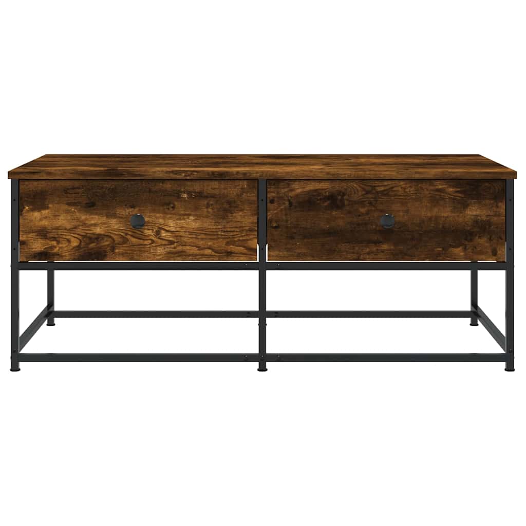 Table basse chêne fumé 100x51x40 cm bois d'ingénierie - XIOS
