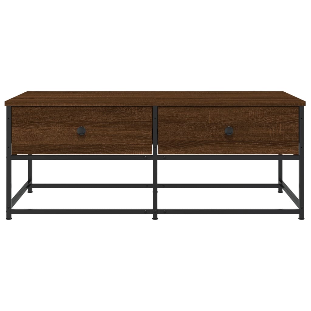 Table basse chêne marron 100x51x40 cm bois d'ingénierie - XIOS