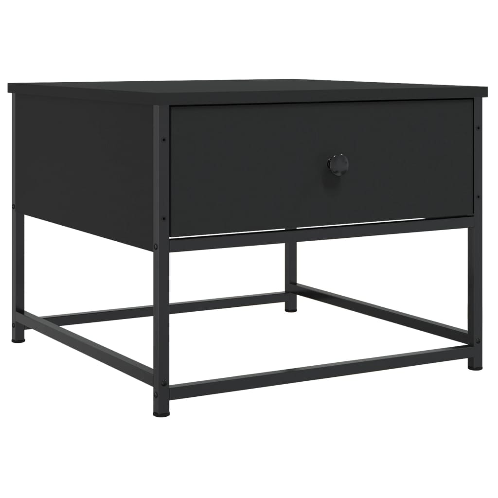 Table basse noir 51x51x40 cm bois d'ingénierie - XIOS