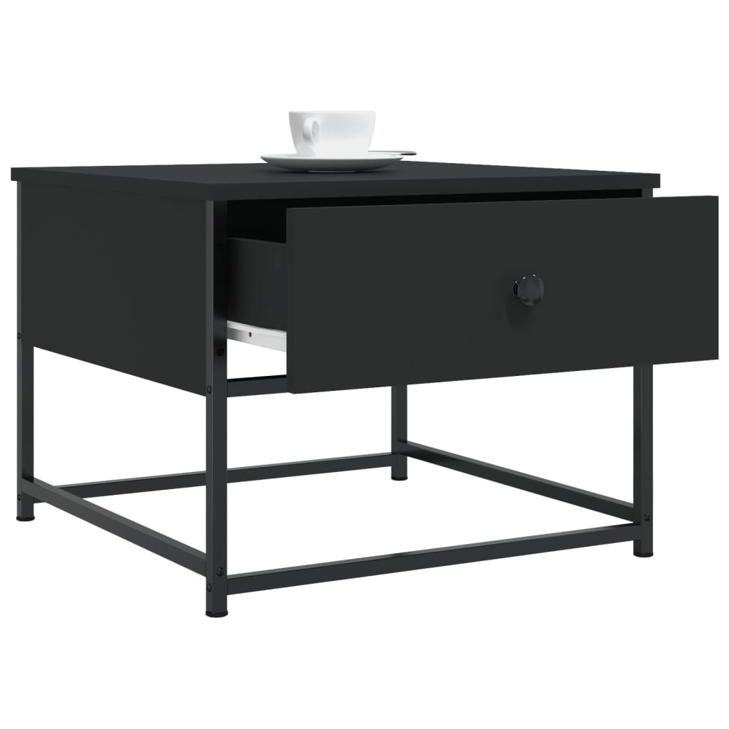 Table basse noir 51x51x40 cm bois d'ingénierie - XIOS