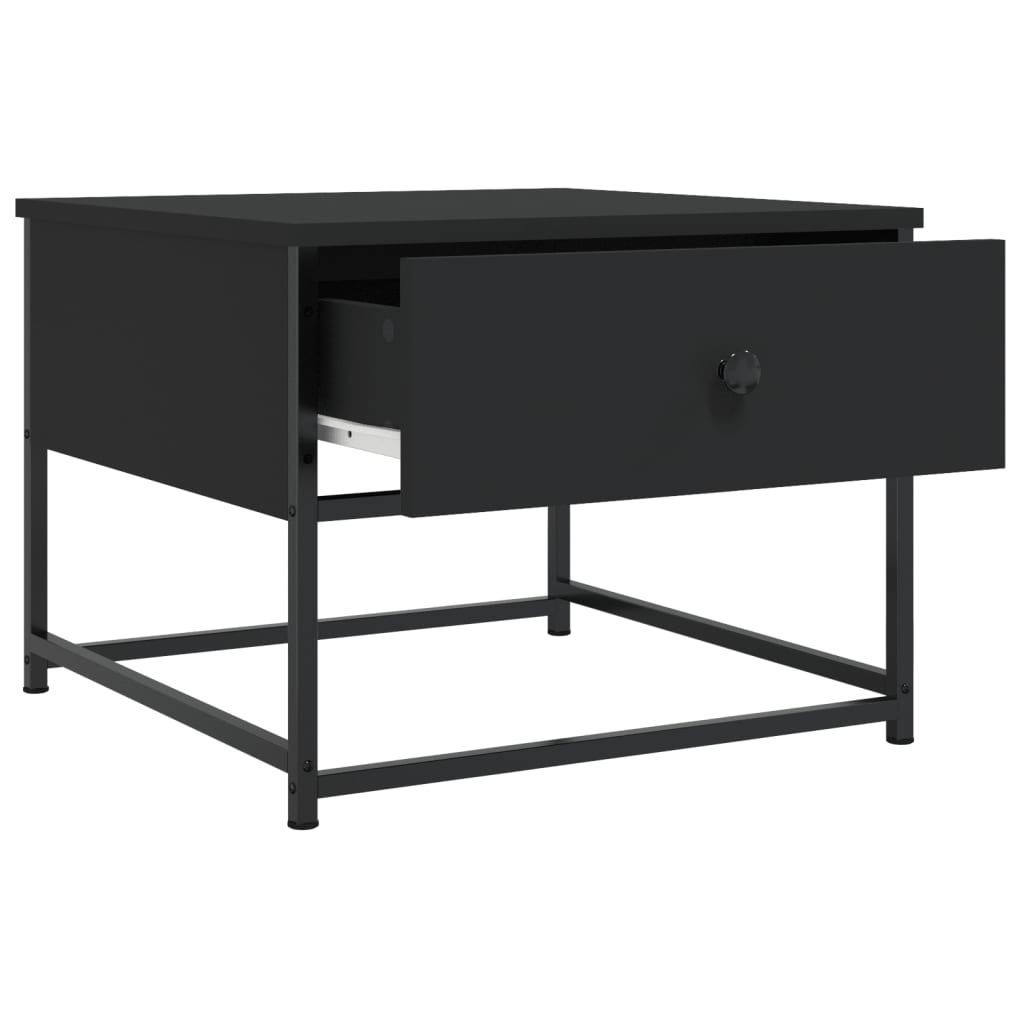 Table basse noir 51x51x40 cm bois d'ingénierie - XIOS