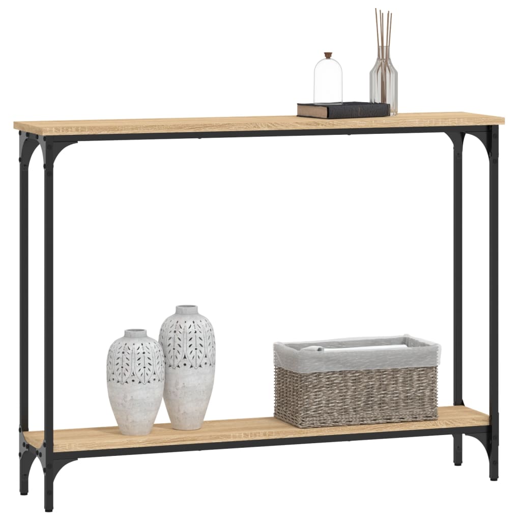 Table console chêne sonoma 100x22,5x75 cm bois d'ingénierie - XIOS
