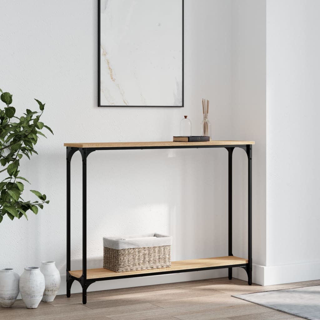 Table console chêne sonoma 100x22,5x75 cm bois d'ingénierie - XIOS