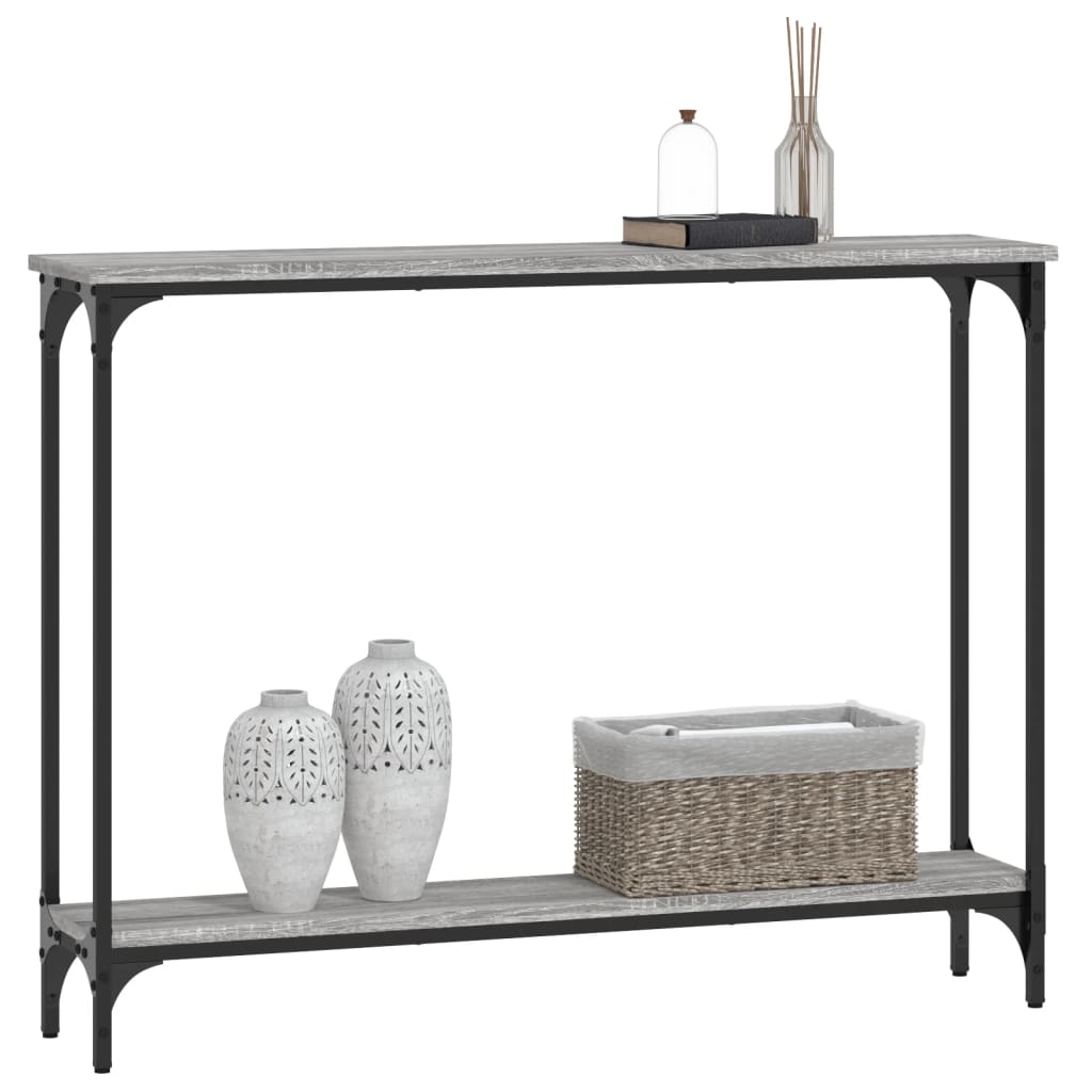 Table console sonoma gris 100x22,5x75 cm bois d'ingénierie - XIOS