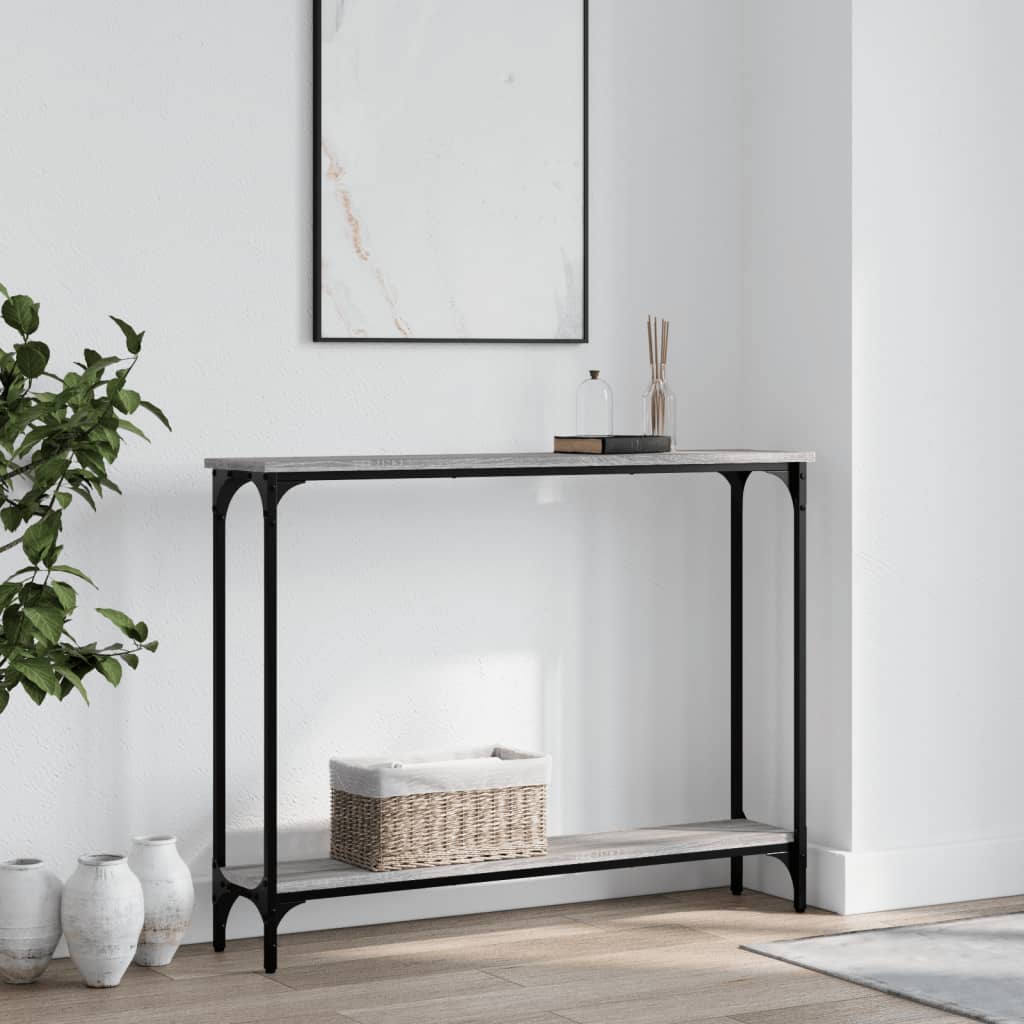 Table console sonoma gris 100x22,5x75 cm bois d'ingénierie - XIOS