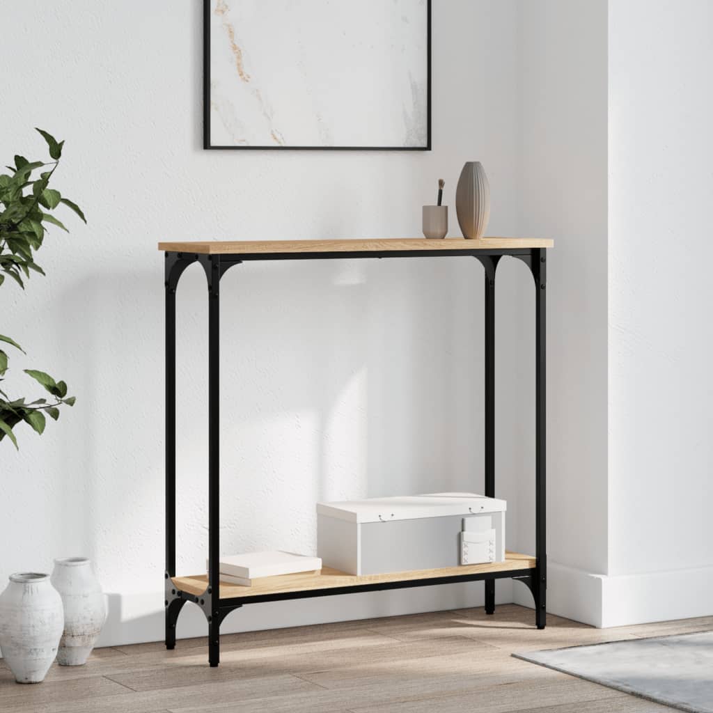Table console chêne sonoma 75x22,5x75 cm bois d'ingénierie - XIOS