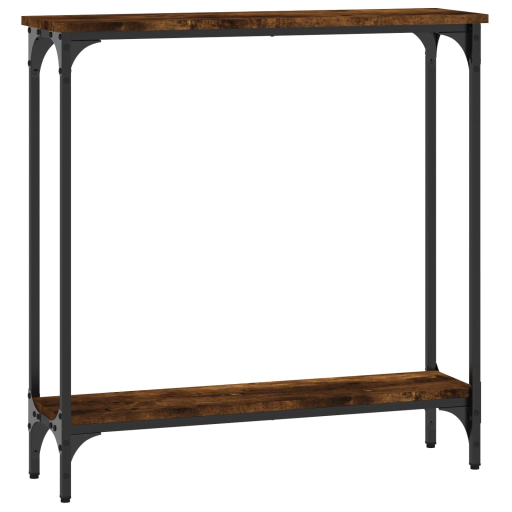 Table console chêne fumé 75x22,5x75 cm bois d'ingénierie - XIOS