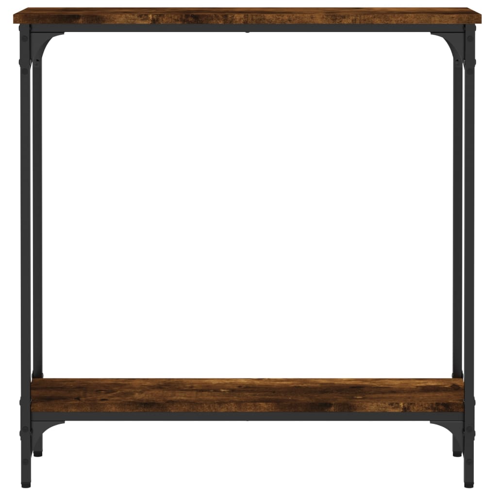Table console chêne fumé 75x22,5x75 cm bois d'ingénierie - XIOS
