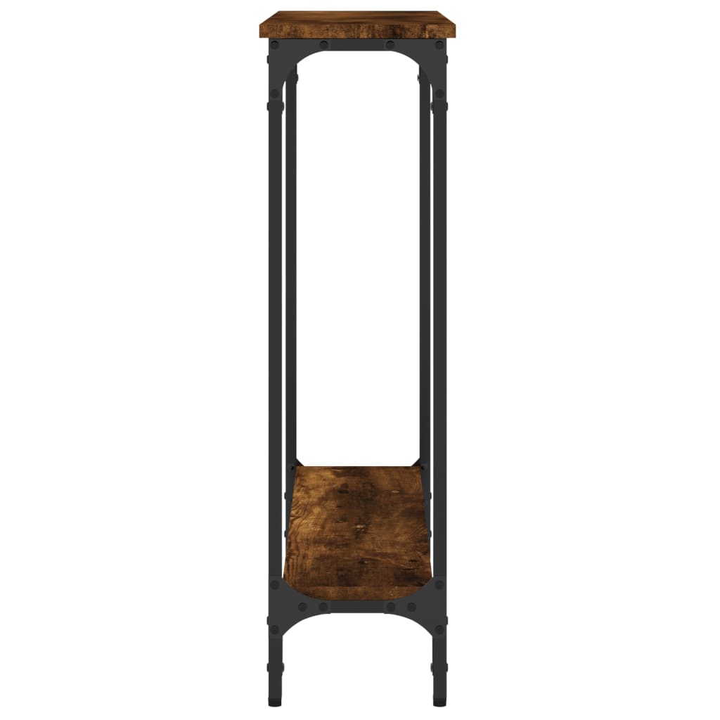 Table console chêne fumé 75x22,5x75 cm bois d'ingénierie - XIOS
