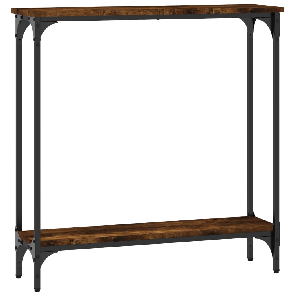 Table console chêne fumé 75x22,5x75 cm bois d'ingénierie - XIOS