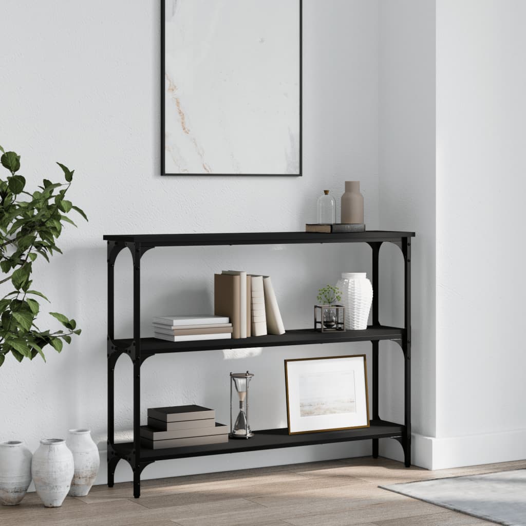 Table console noir 100x22,5x75 cm bois d'ingénierie - XIOS