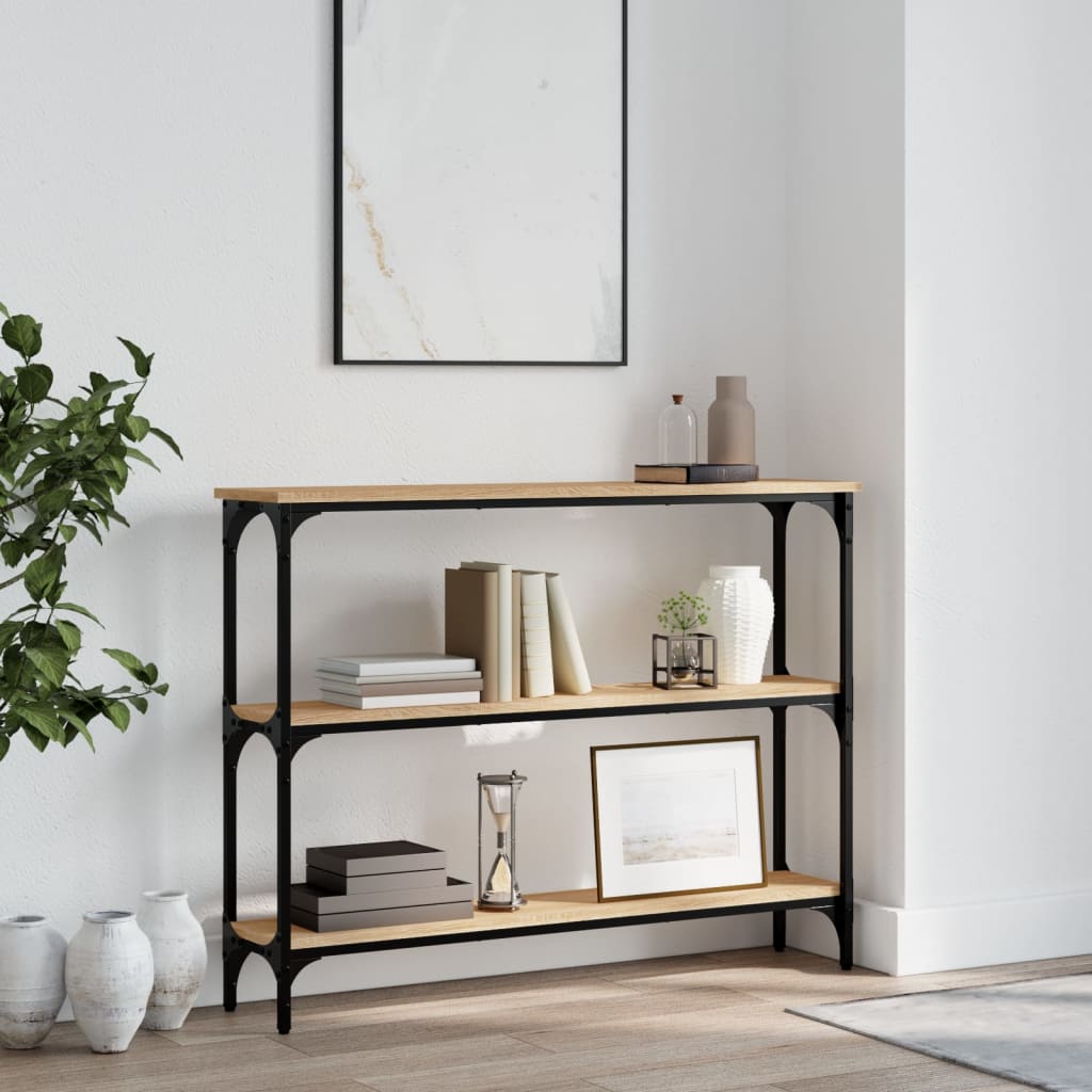Table console chêne sonoma 100x22,5x75 cm bois d'ingénierie - XIOS