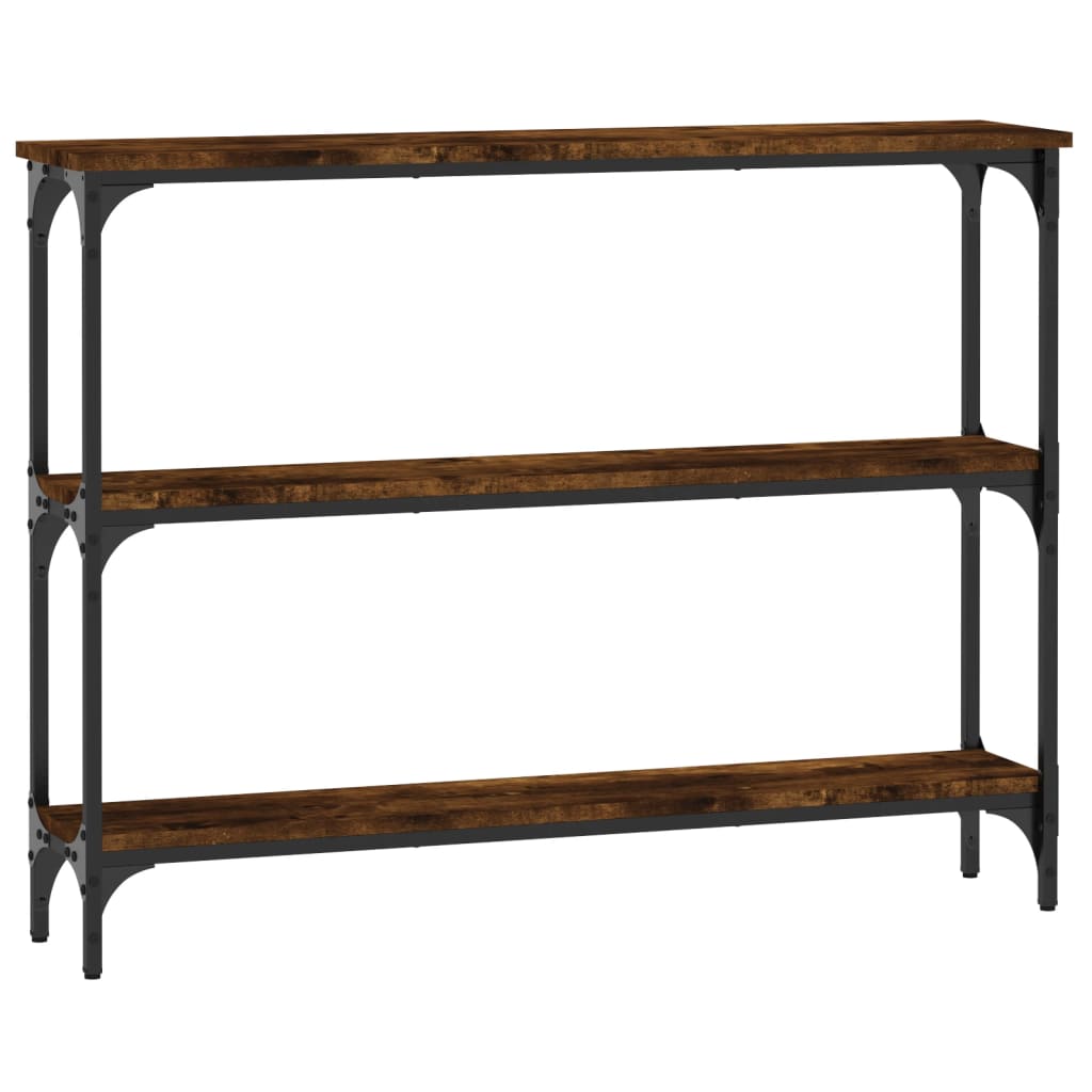 Table console chêne fumé 100x22,5x75 cm bois d'ingénierie - XIOS