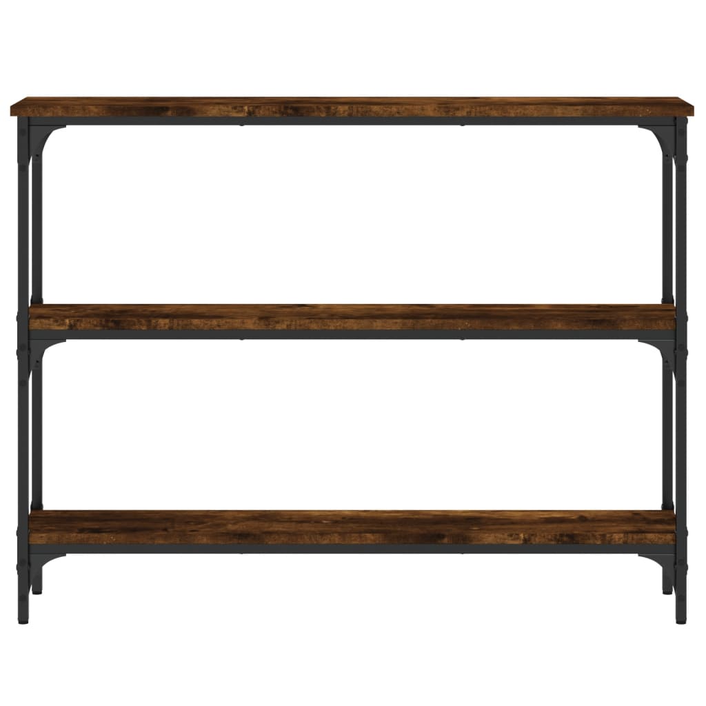 Table console chêne fumé 100x22,5x75 cm bois d'ingénierie - XIOS