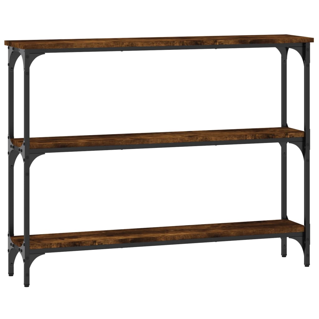 Table console chêne fumé 100x22,5x75 cm bois d'ingénierie - XIOS