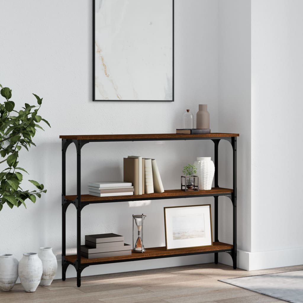Table console chêne marron 100x22,5x75 cm bois d'ingénierie - XIOS