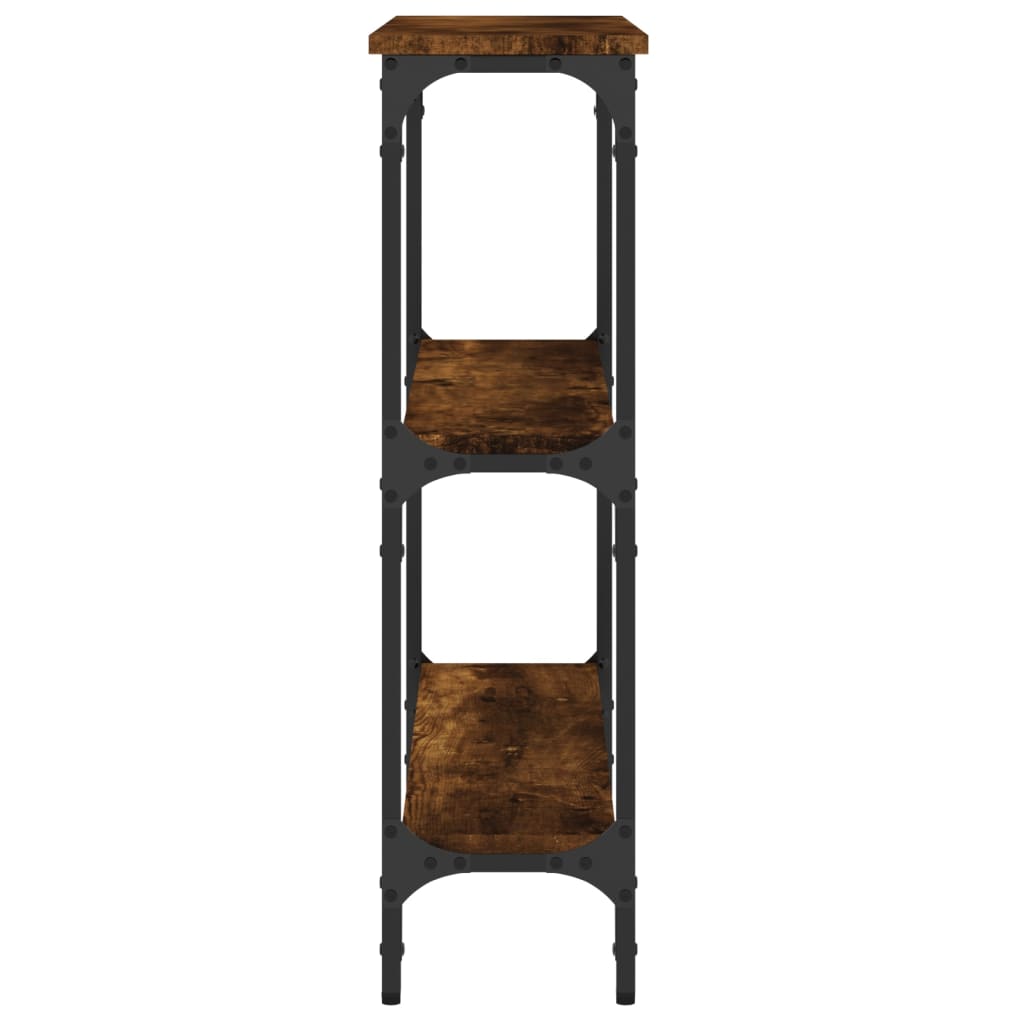 Table console chêne fumé 75x22,5x75 cm bois d'ingénierie - XIOS