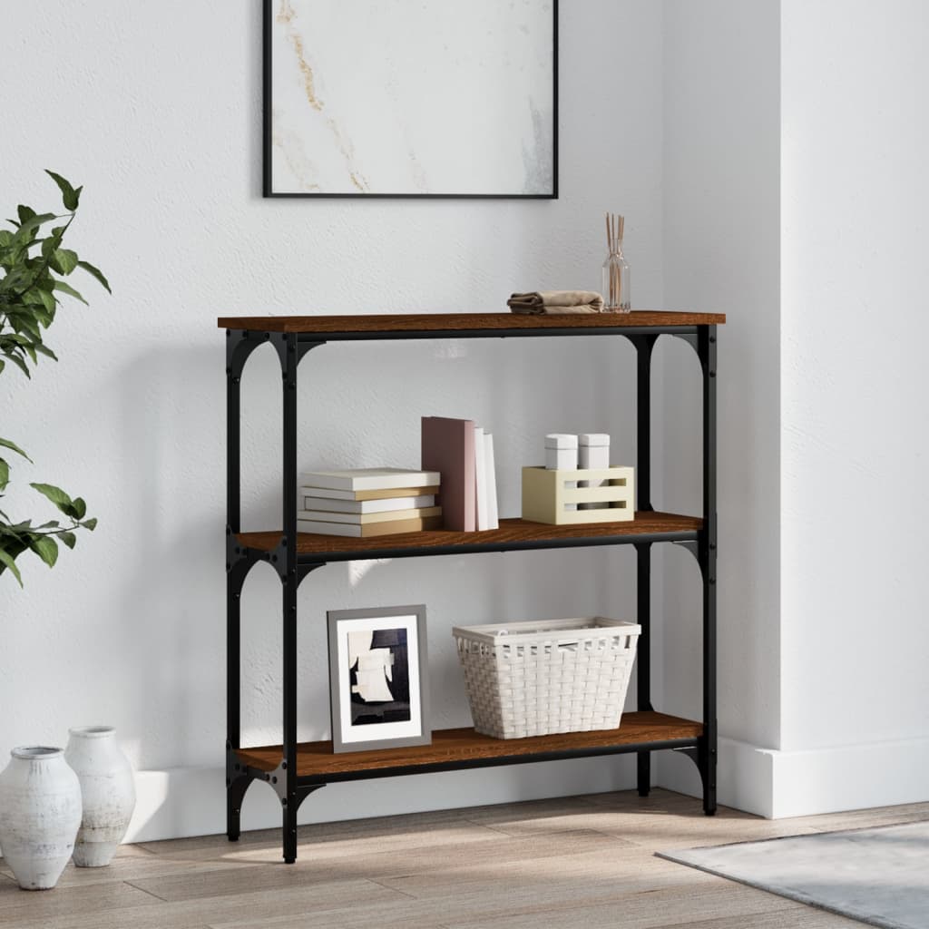 Table console chêne marron 75x22,5x75 cm bois d'ingénierie - XIOS