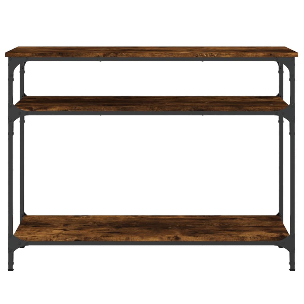 Table console chêne fumé 100x29x75 cm bois d'ingénierie - XIOS