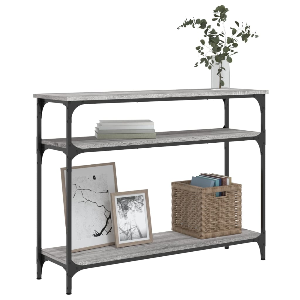 Table console sonoma gris 100x29x75 cm bois d'ingénierie - XIOS