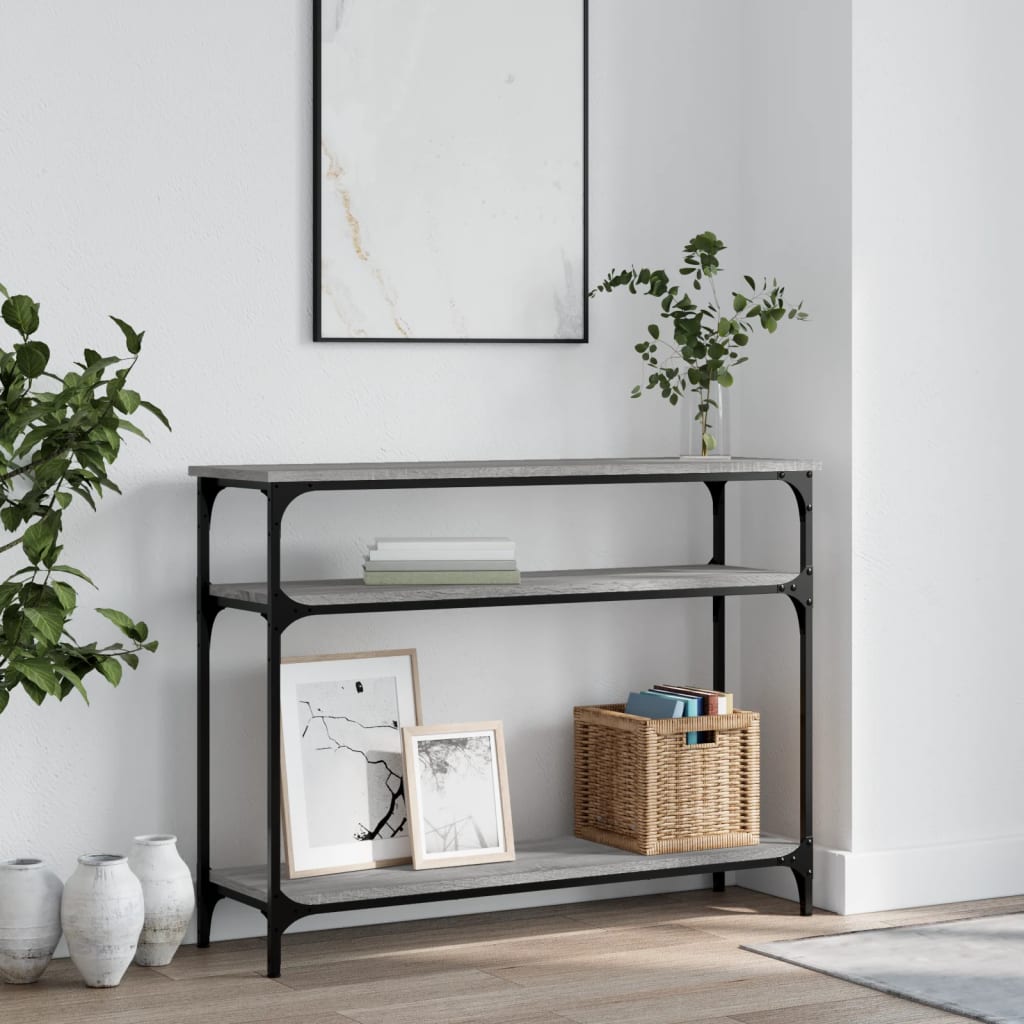 Table console sonoma gris 100x29x75 cm bois d'ingénierie - XIOS