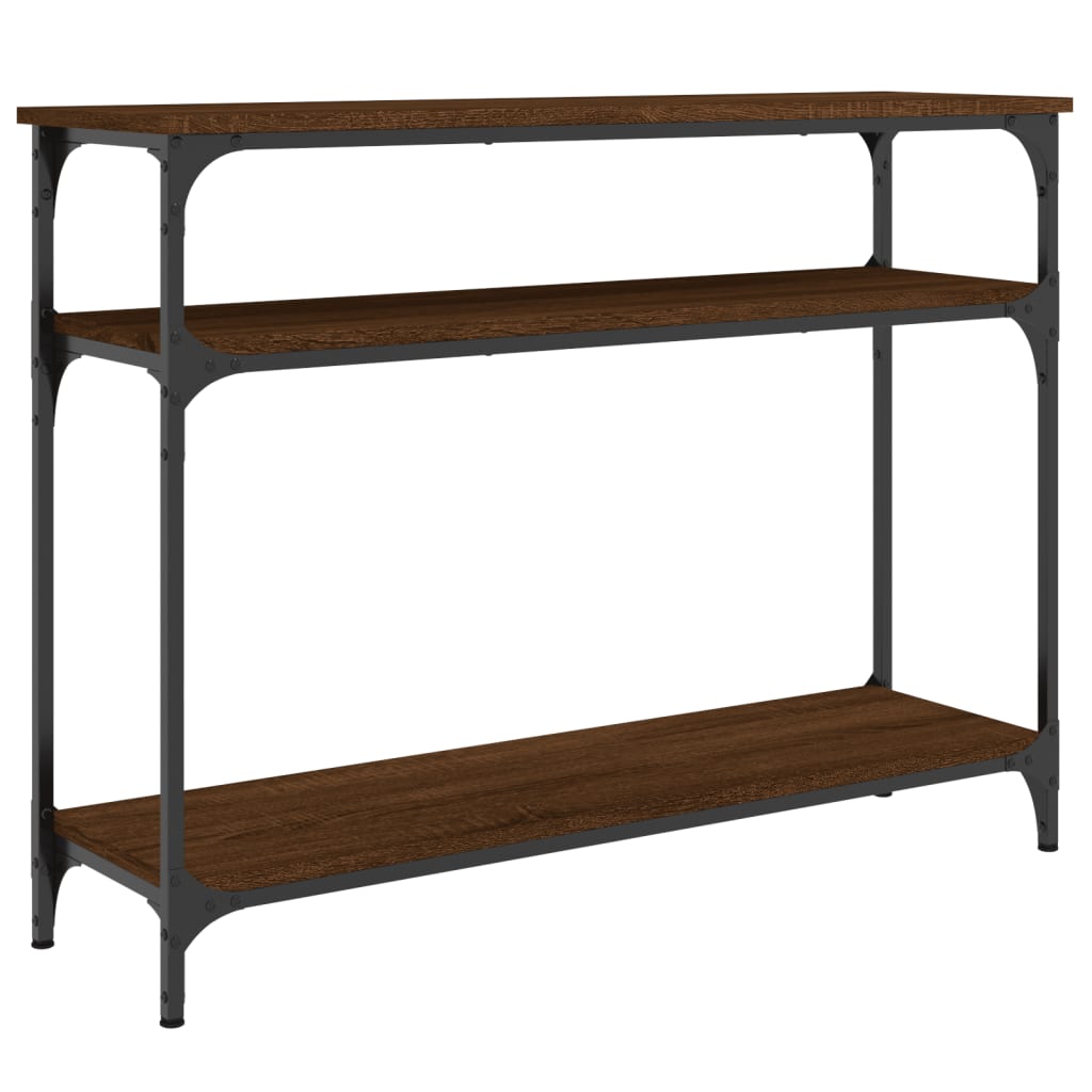 Table console chêne marron 100x29x75 cm bois d'ingénierie - XIOS