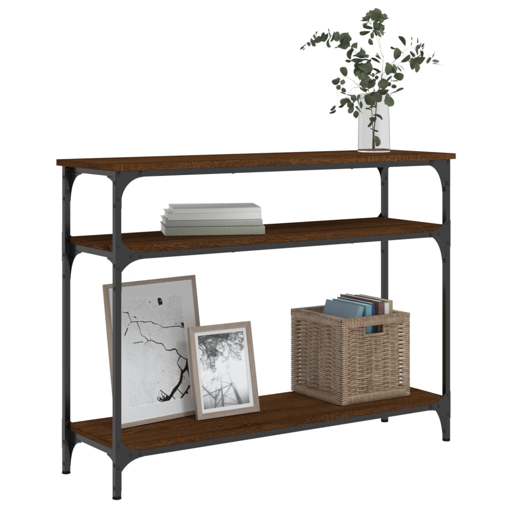 Table console chêne marron 100x29x75 cm bois d'ingénierie - XIOS
