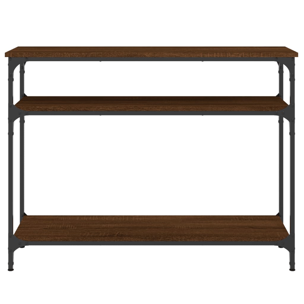 Table console chêne marron 100x29x75 cm bois d'ingénierie - XIOS