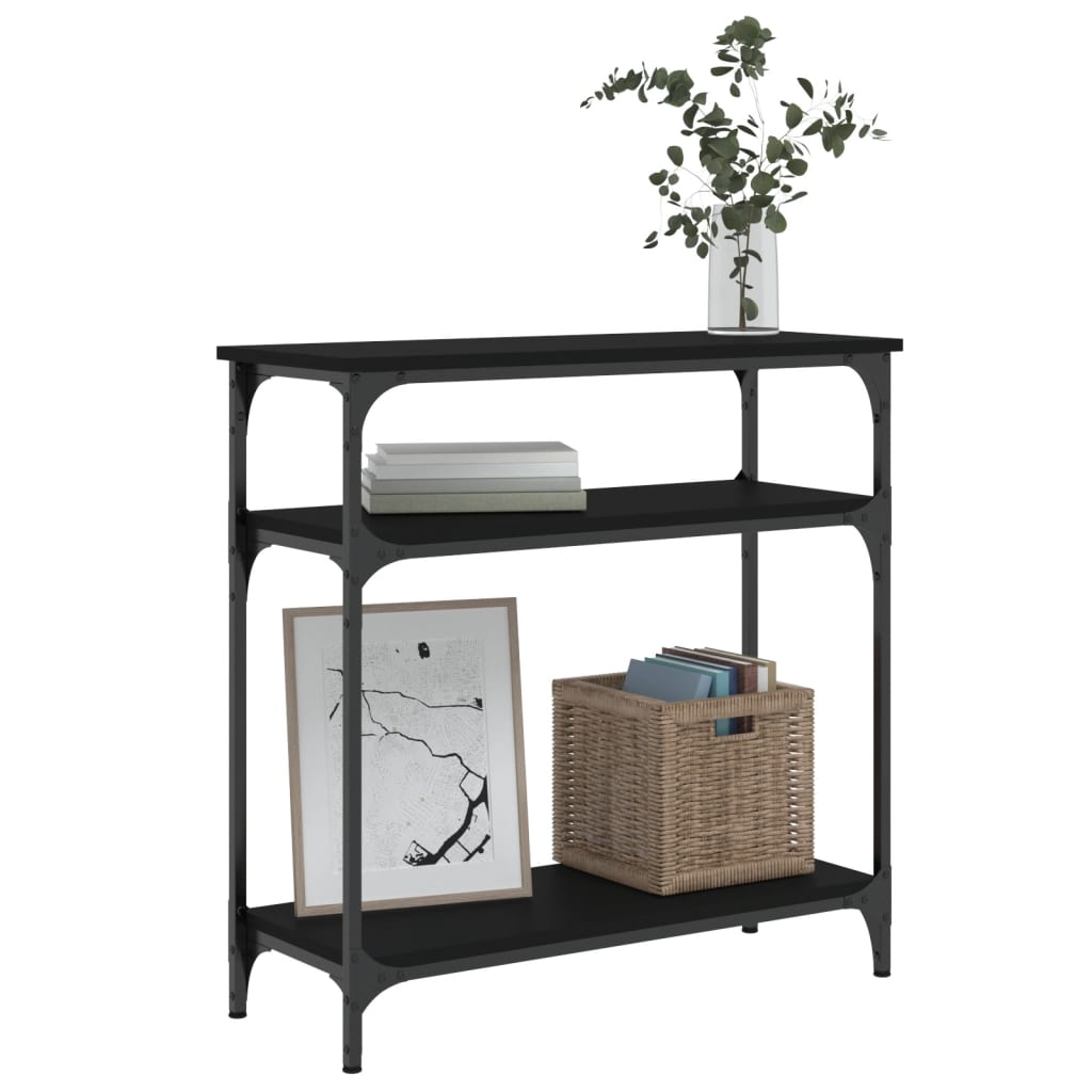 Table console noir 75x29x75 cm bois d'ingénierie - XIOS