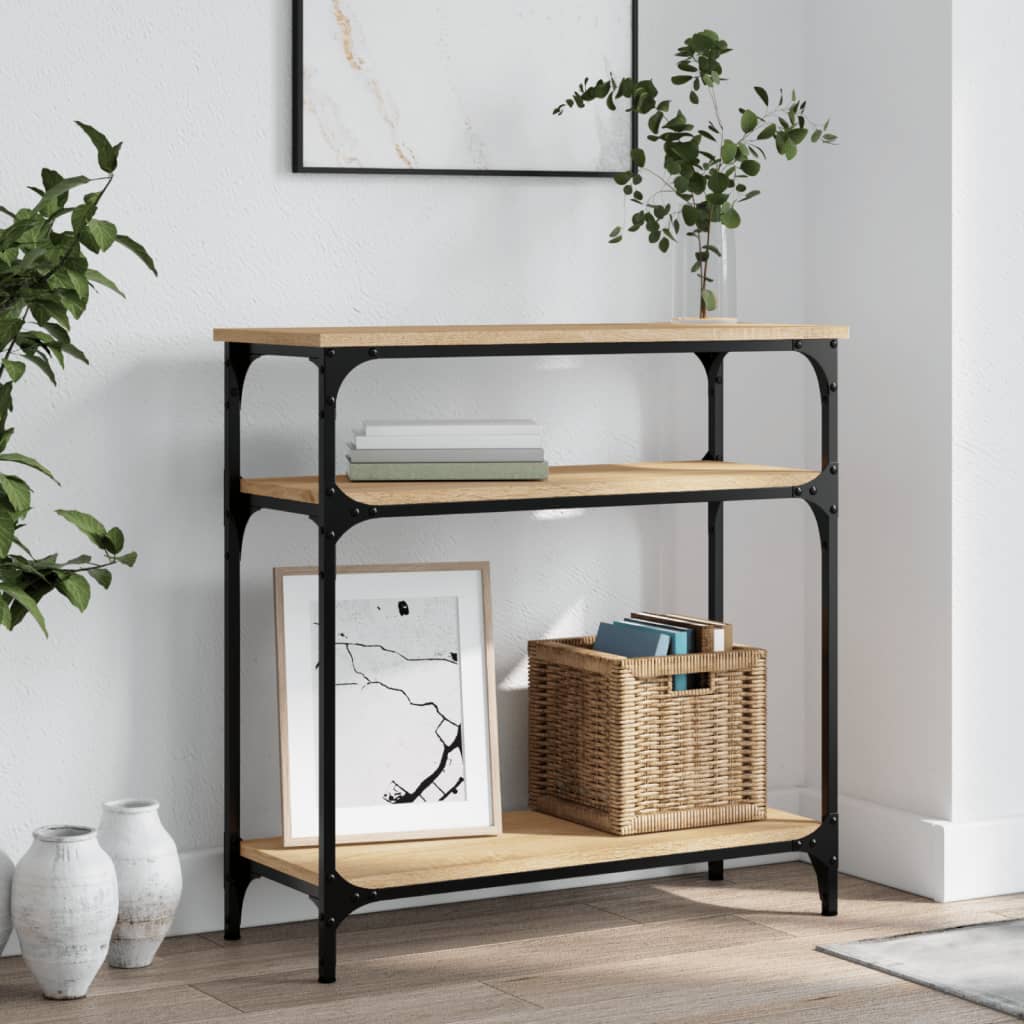 Table console chêne sonoma 75x29x75 cm bois d'ingénierie - XIOS