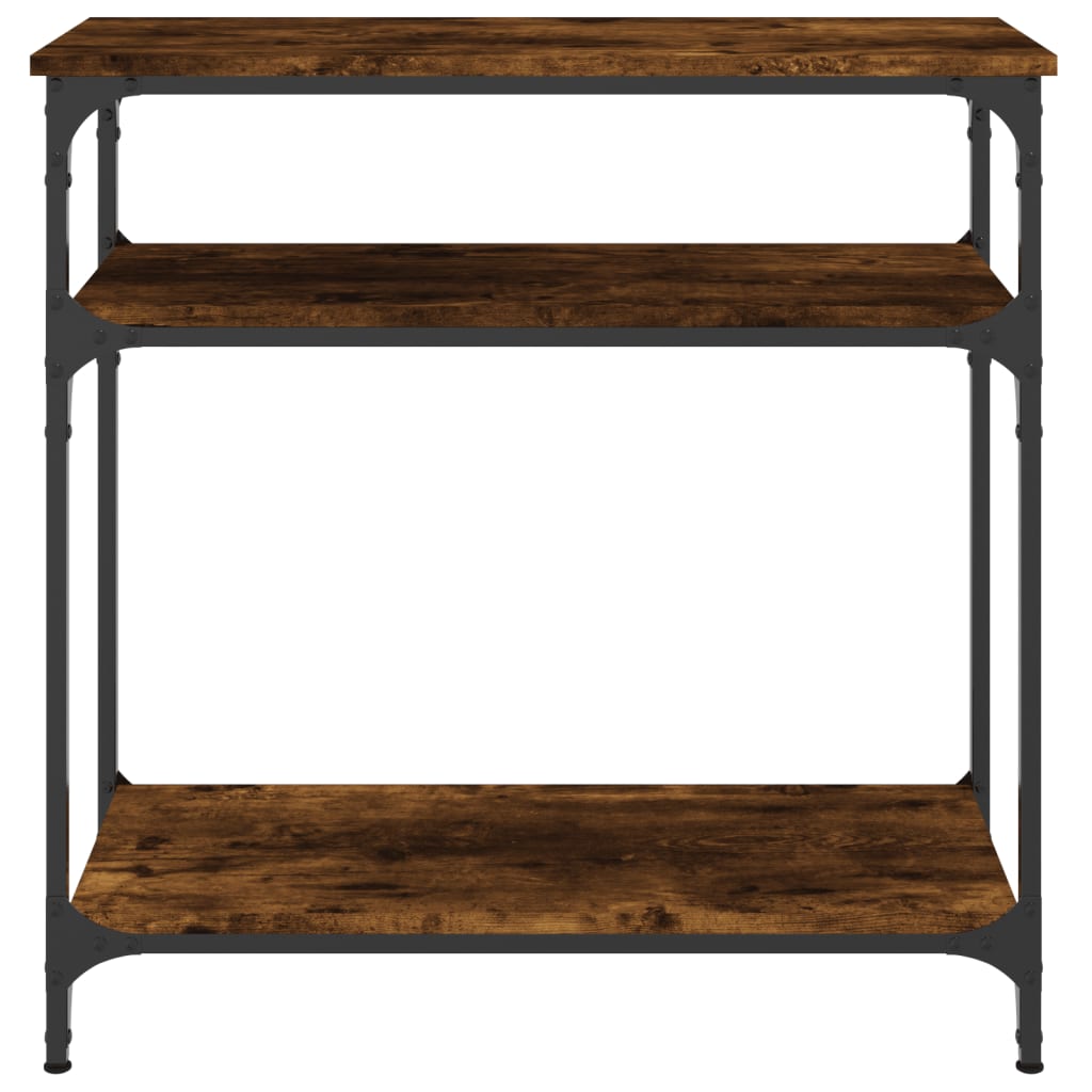 Table console chêne fumé 75x29x75 cm bois d'ingénierie - XIOS