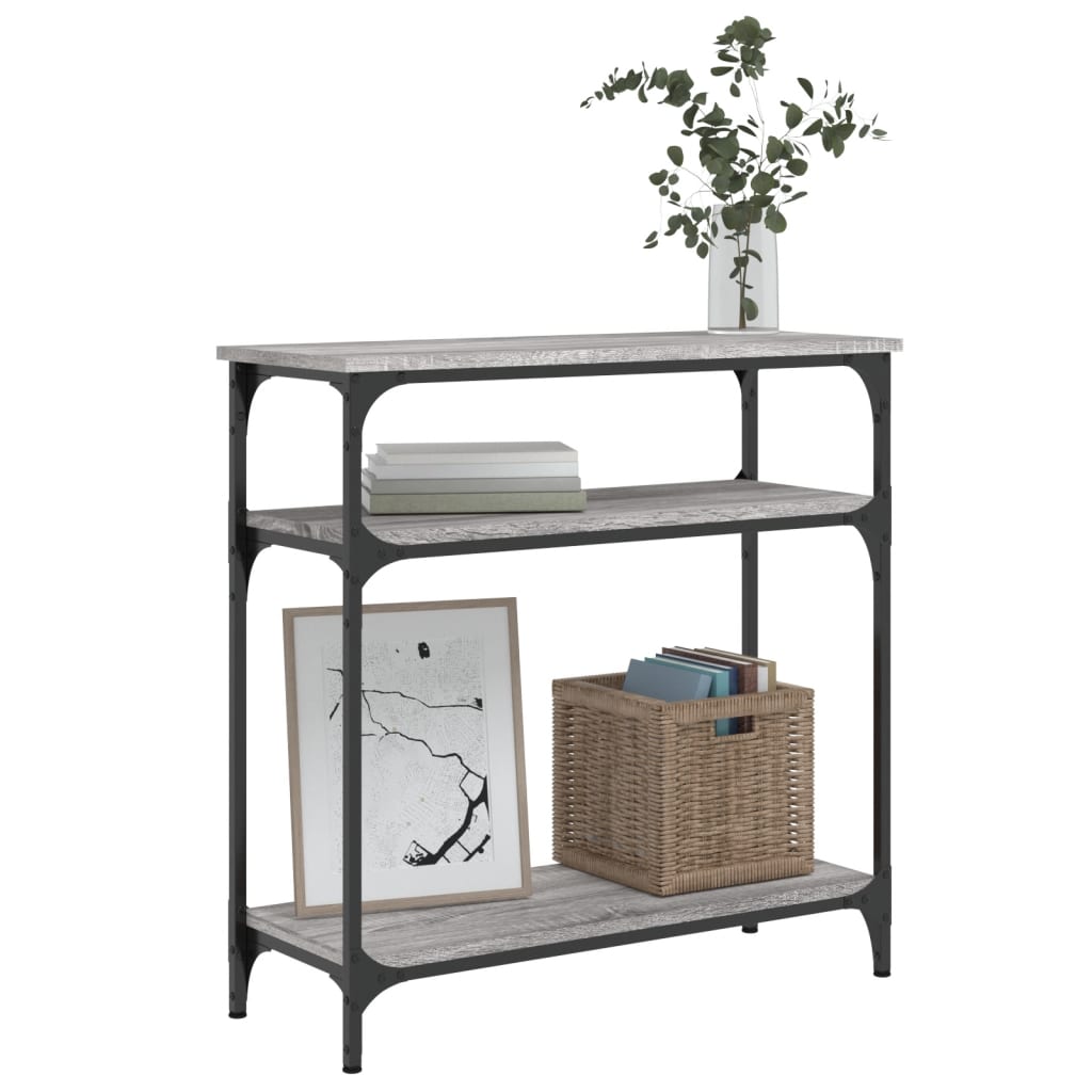Table console sonoma gris 75x29x75 cm bois d'ingénierie - XIOS