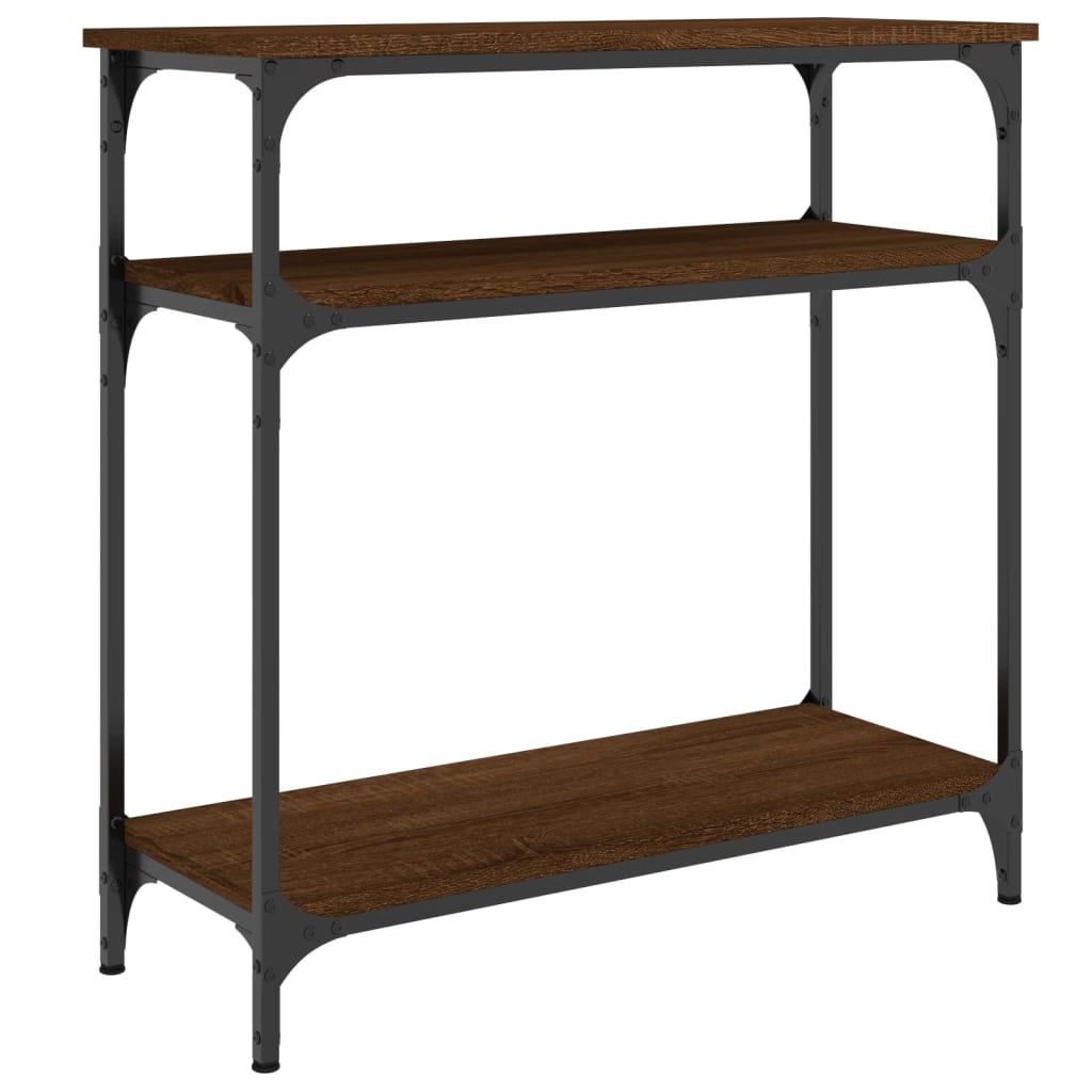 Table console chêne marron 75x29x75 cm bois d'ingénierie - XIOS