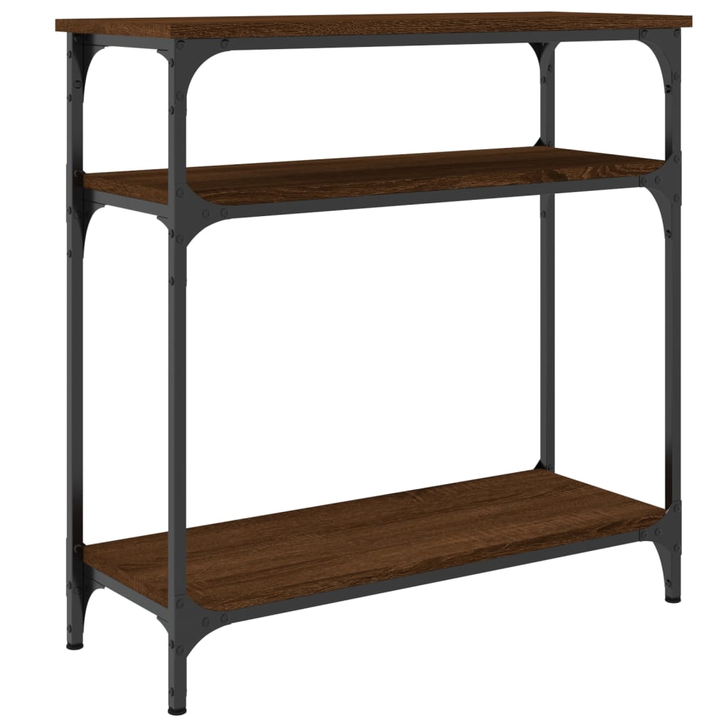 Table console chêne marron 75x29x75 cm bois d'ingénierie - XIOS