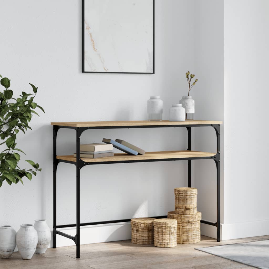 Table console chêne sonoma 100x35,5x75 cm bois d'ingénierie - XIOS