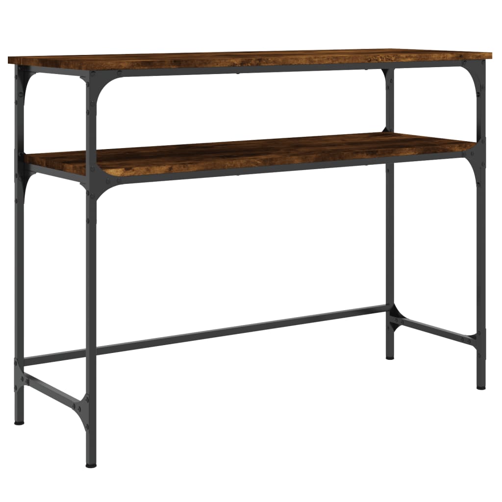Table console chêne fumé 100x35,5x75 cm bois d'ingénierie - XIOS