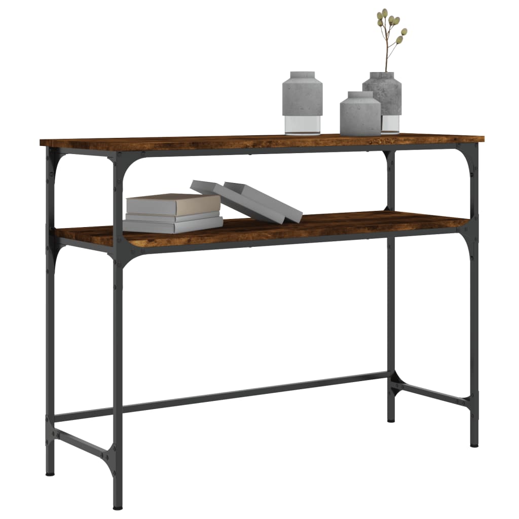 Table console chêne fumé 100x35,5x75 cm bois d'ingénierie - XIOS