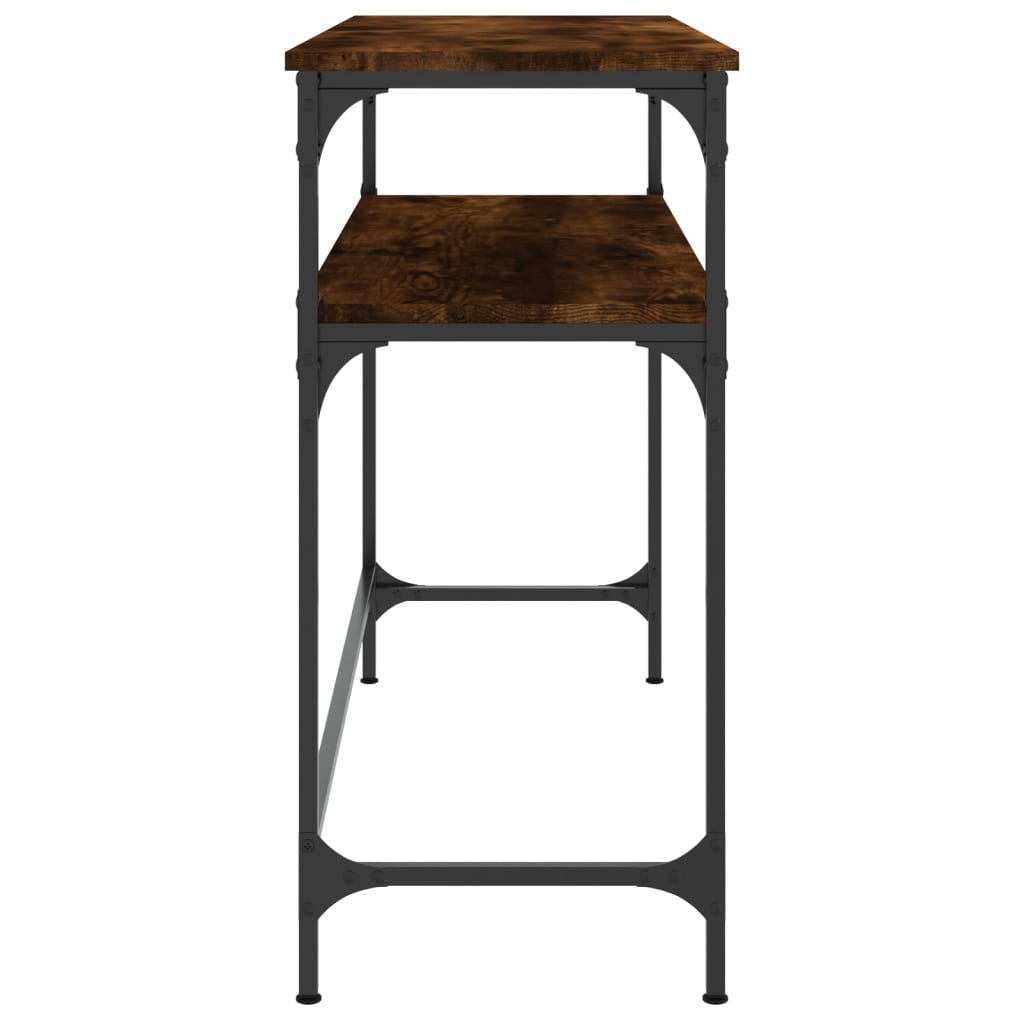 Table console chêne fumé 100x35,5x75 cm bois d'ingénierie - XIOS