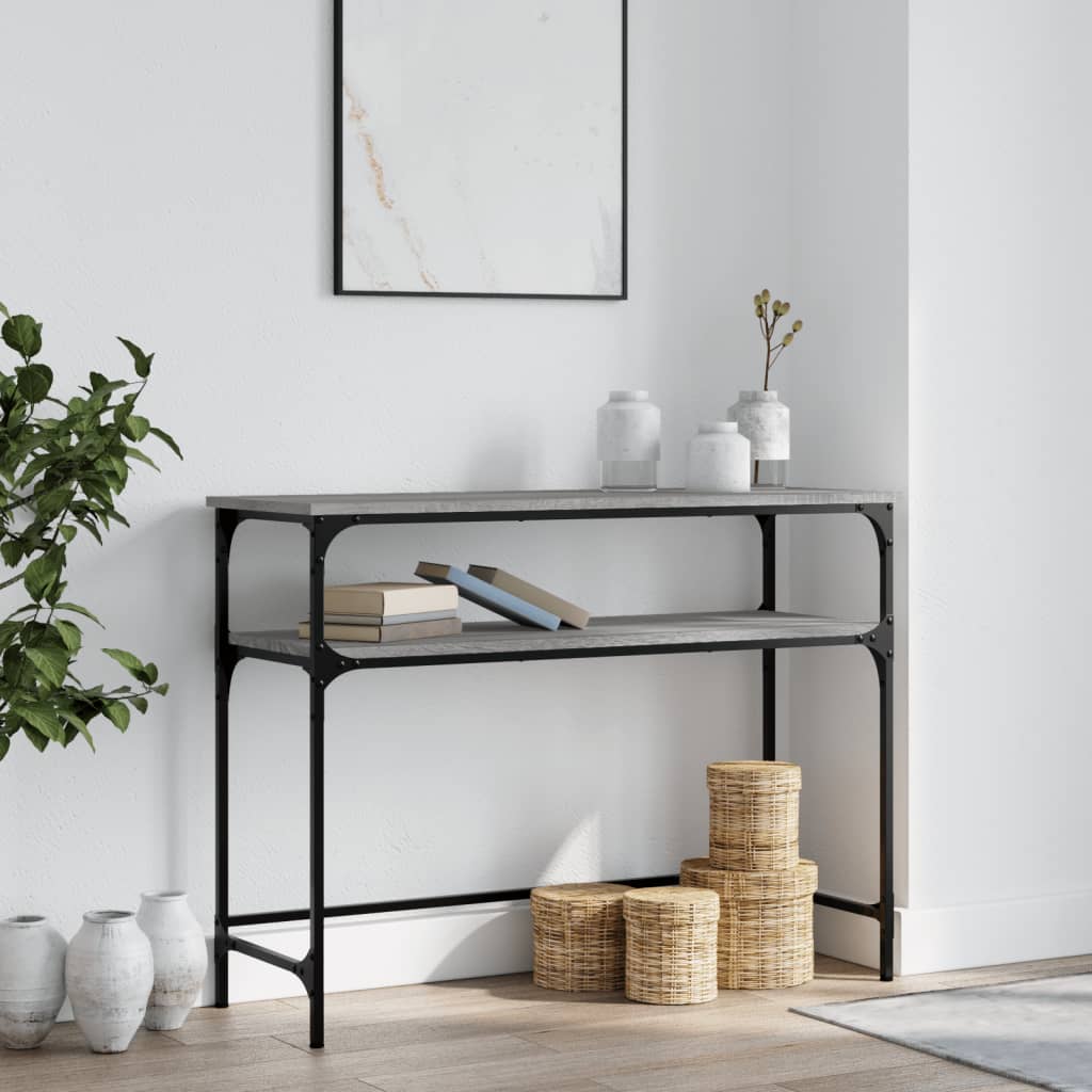 Table console sonoma gris 100x35,5x75 cm bois d'ingénierie - XIOS