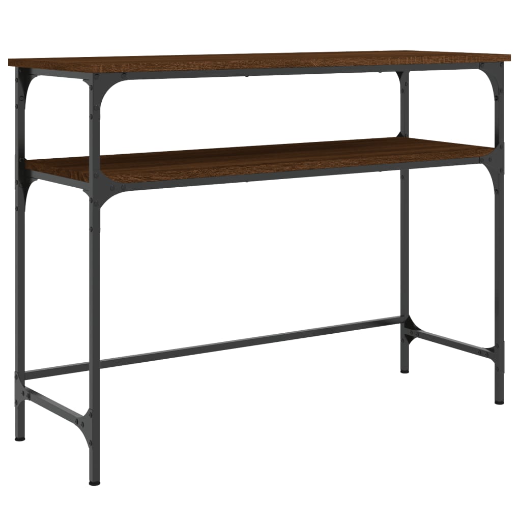 Table console chêne marron 100x35,5x75 cm bois d'ingénierie - XIOS