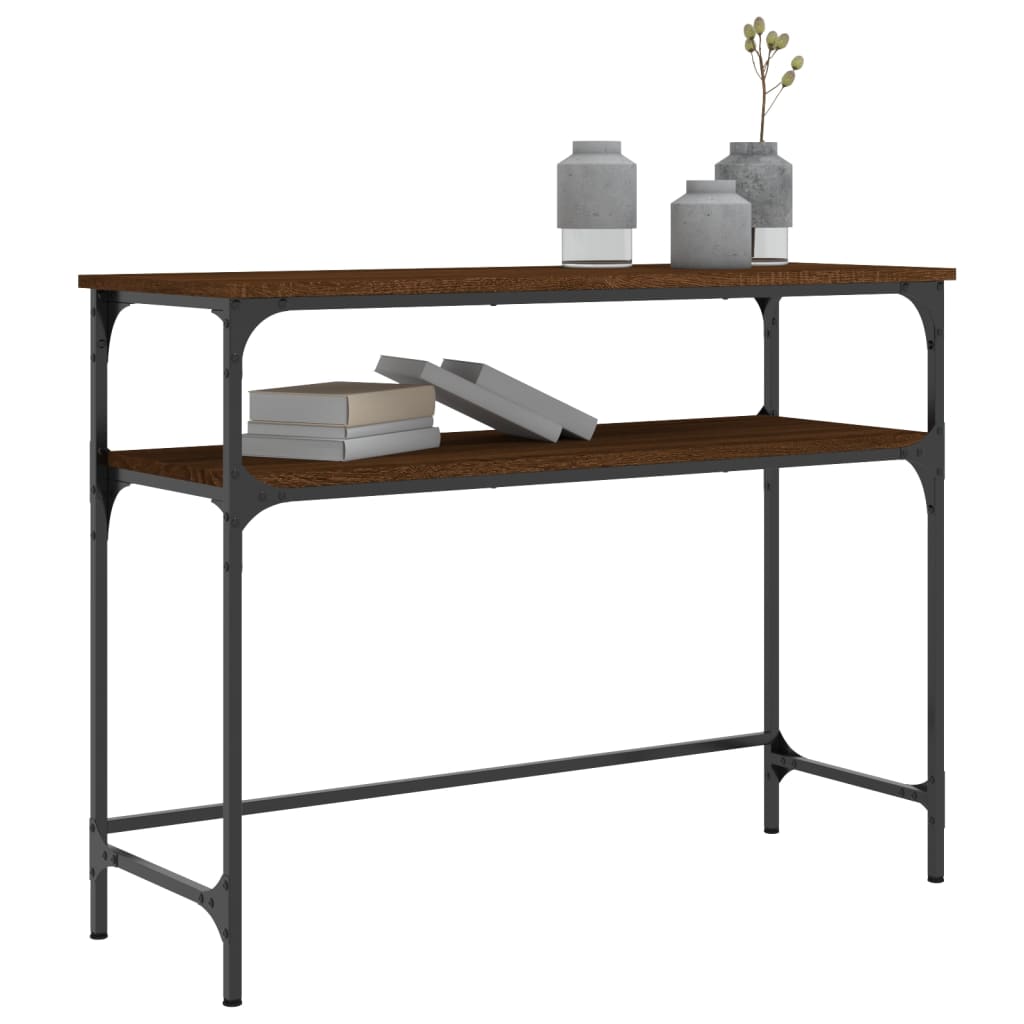 Table console chêne marron 100x35,5x75 cm bois d'ingénierie - XIOS