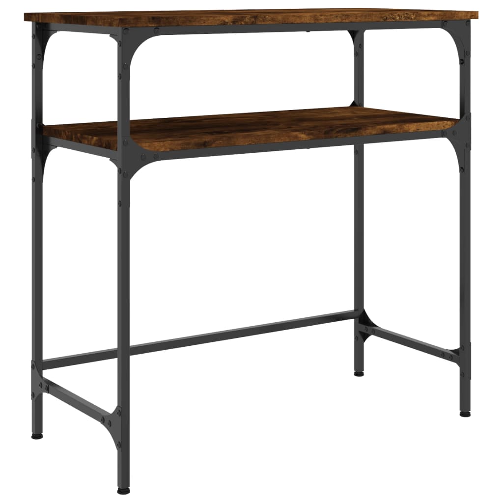 Table console chêne fumé 75x35,5x75 cm bois d'ingénierie - XIOS