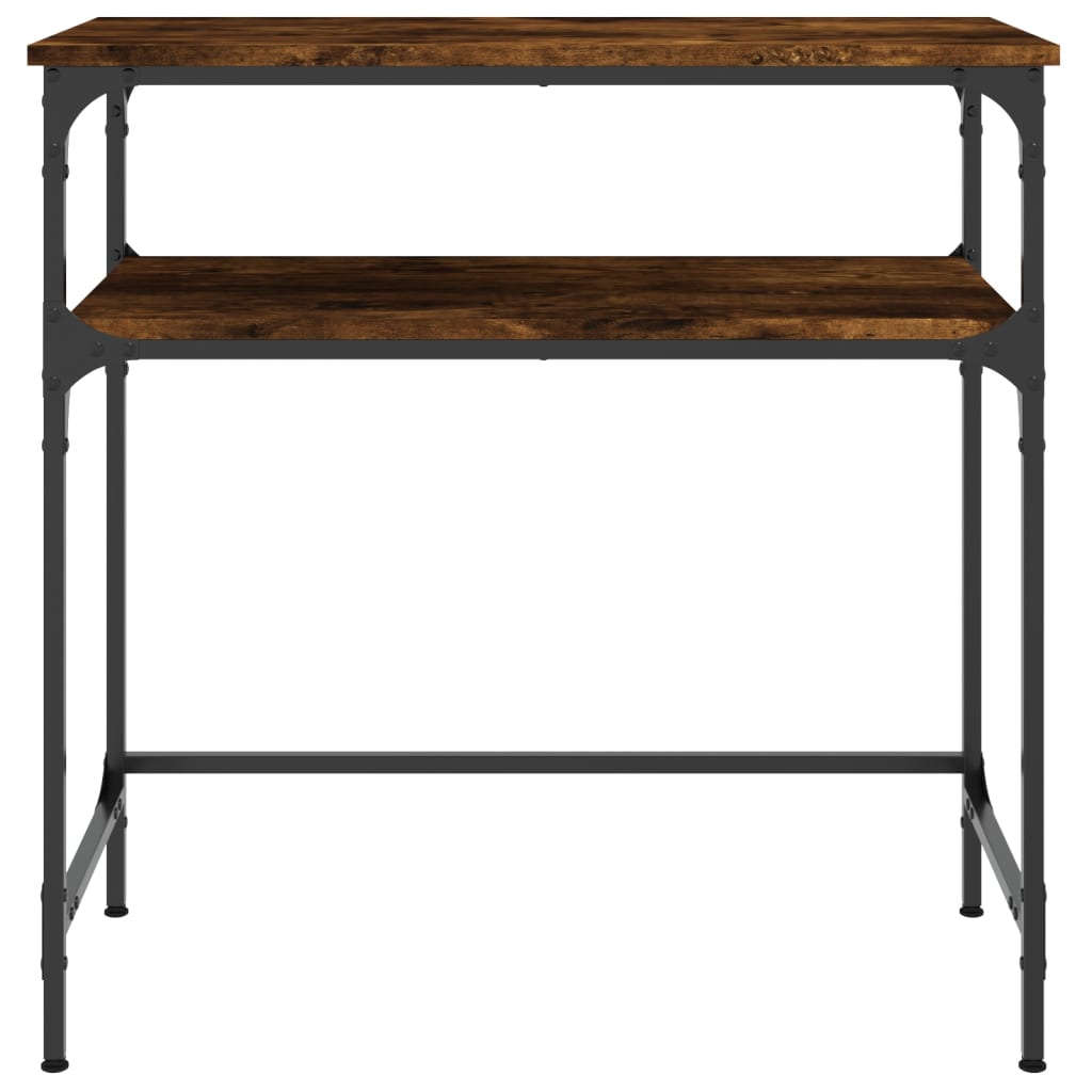 Table console chêne fumé 75x35,5x75 cm bois d'ingénierie - XIOS