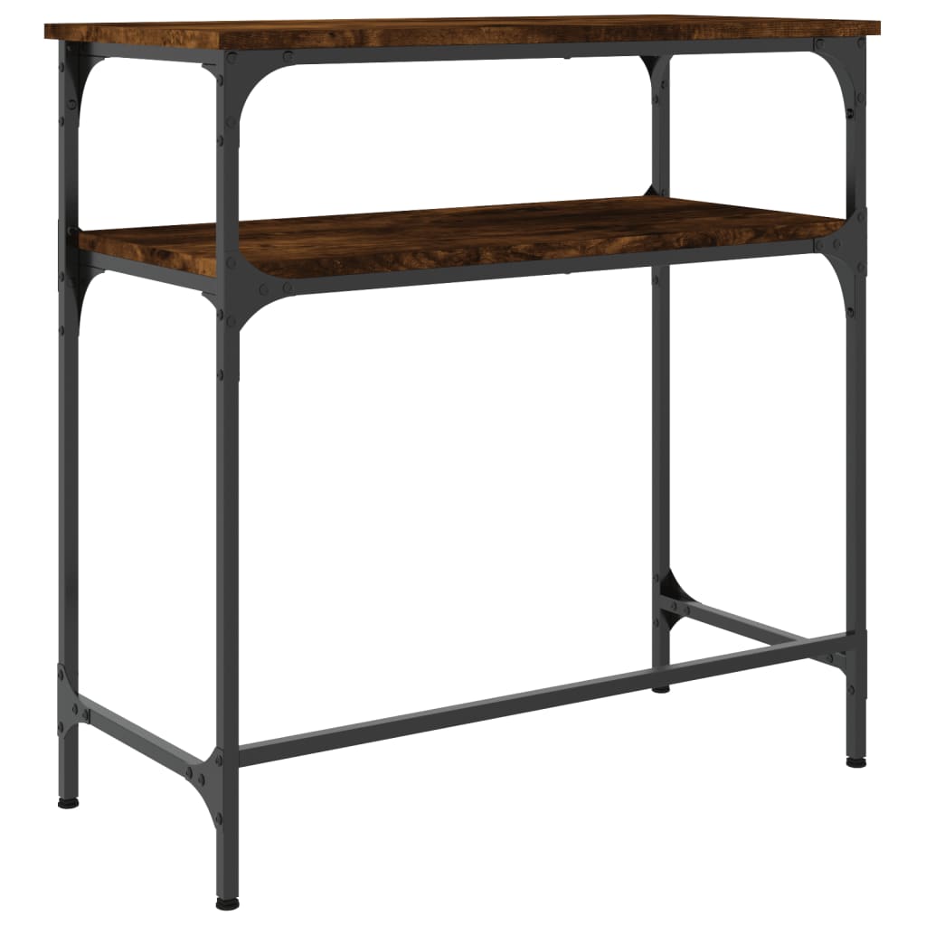 Table console chêne fumé 75x35,5x75 cm bois d'ingénierie - XIOS