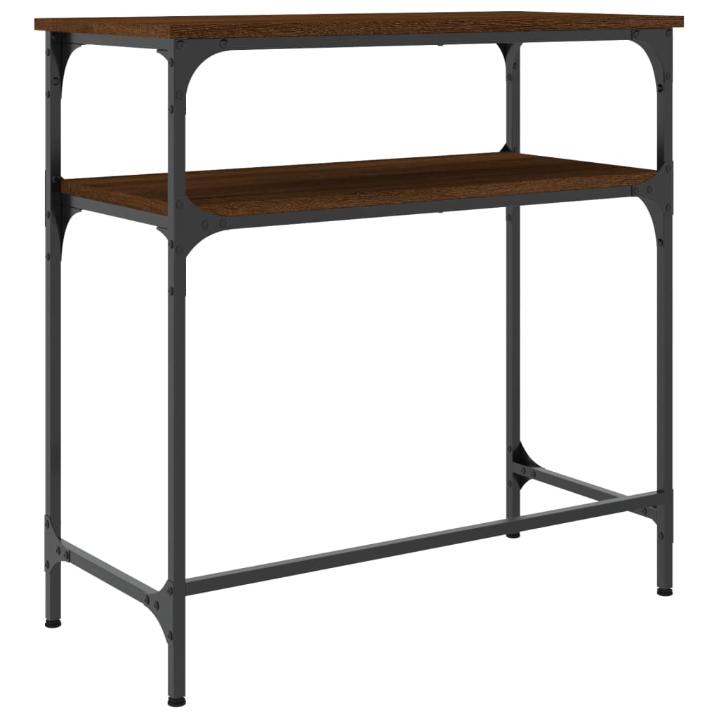 Table console chêne marron 75x35,5x75 cm bois d'ingénierie - XIOS