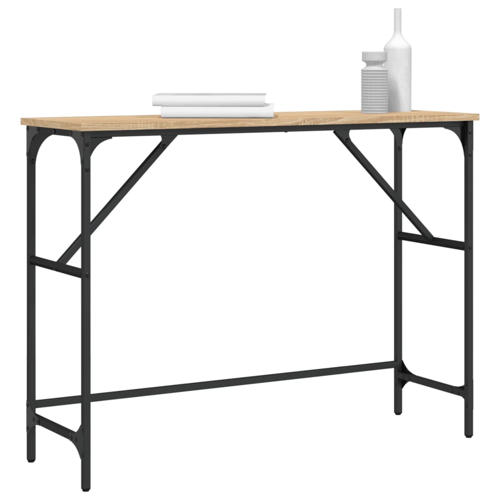 Table console chêne sonoma 100x32x75 cm bois d'ingénierie - XIOS